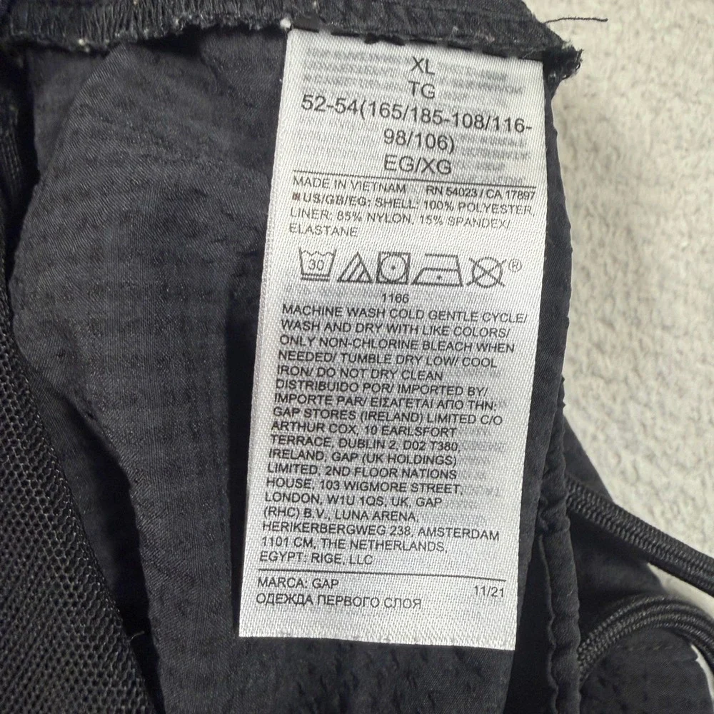 Gap Swim Trunks Mens XL Black 6 Inch Seersucker Mesh‎ Lined Swimming Shorts